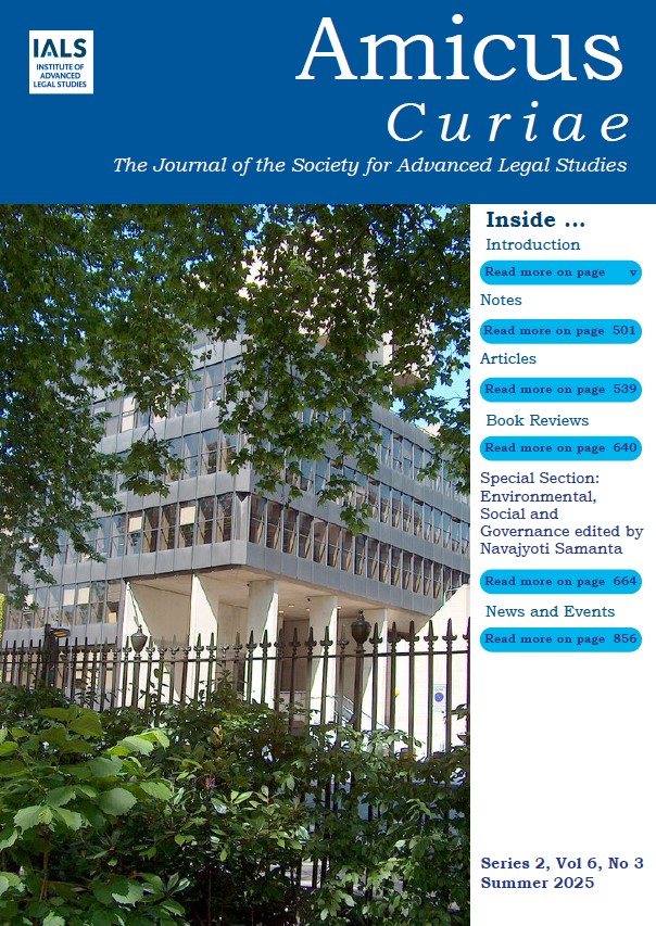 Amicus Curiae Vol 6 No 3 (2025): Series 2 cover